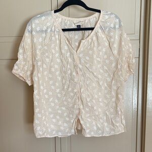 Universal Thread Light Beige Floral Blouse